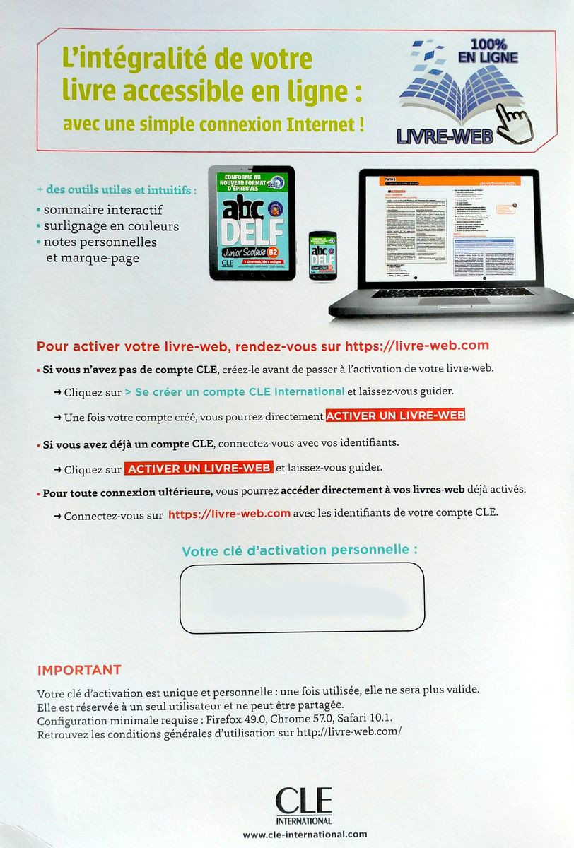 ABC DELF Junior scolaire B2 Livre + DVD + Livre-web