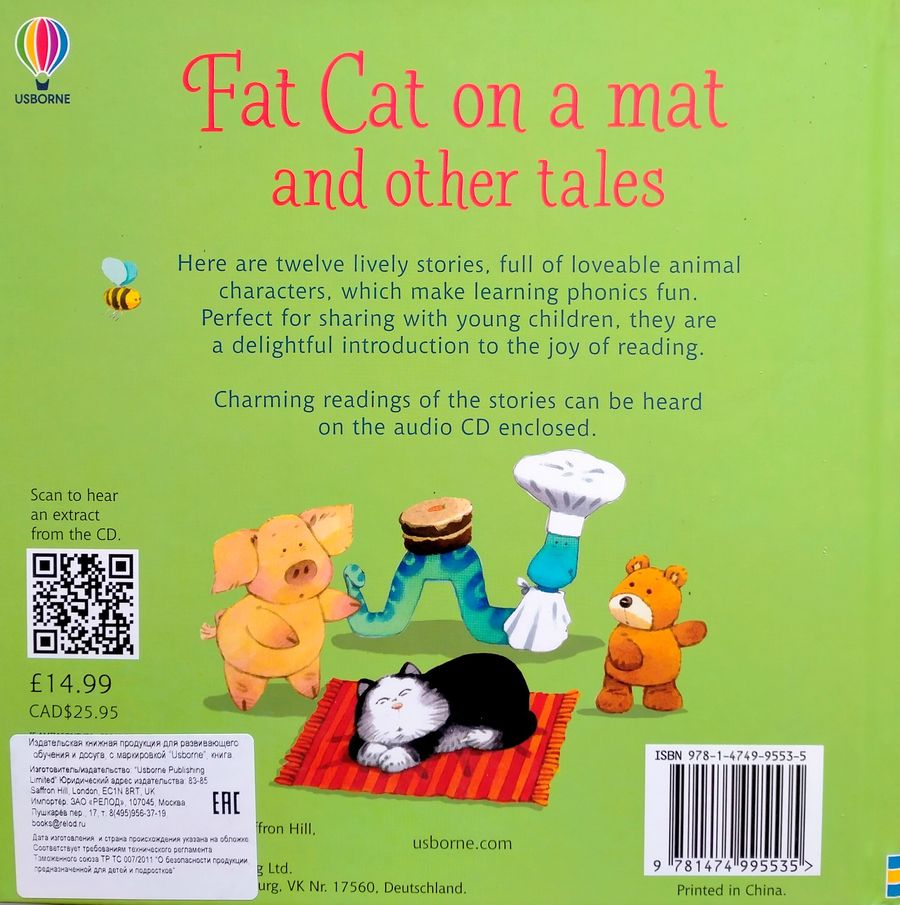 Usborne Phonics Stories Collection Fat cat on a mat and other tales with CD