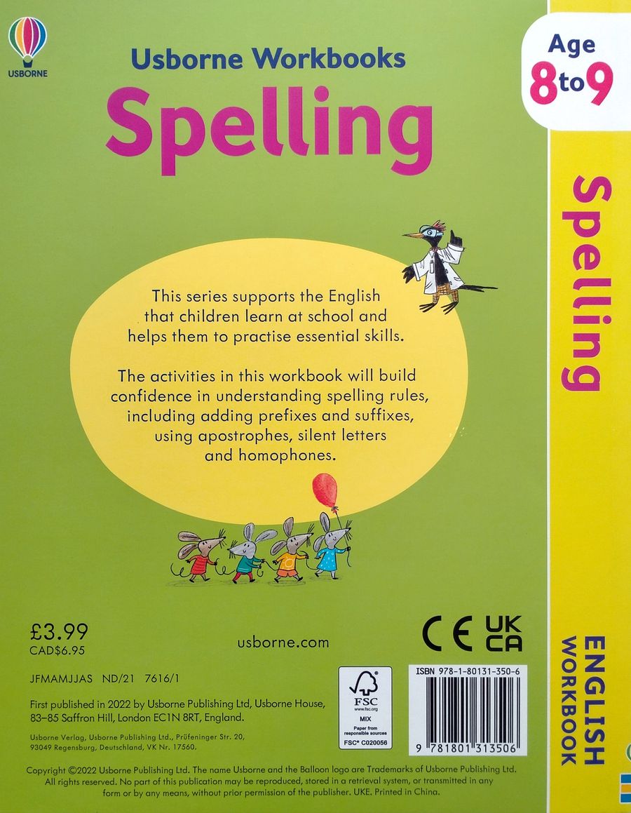 Usborne Workbooks Spelling 8-9