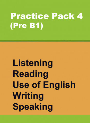 Сборник онлайн-тестов по английскому языку Practice Pack 4 (Pre B1) Listening, Reading, Use of English, Writing, Speaking