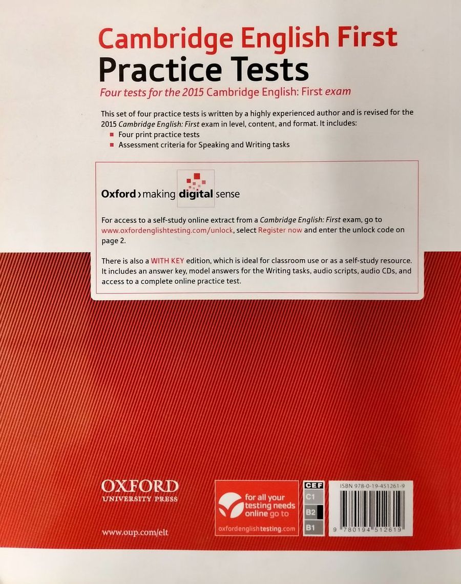 Cambridge English First (2015 Exam) Practice Tests Without Key
