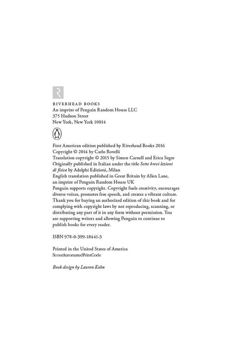 Seven Brief Lessons on Physics