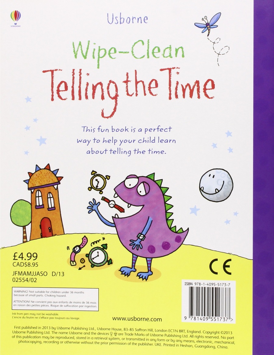 Usborne Wipe-Clean Telling the Time