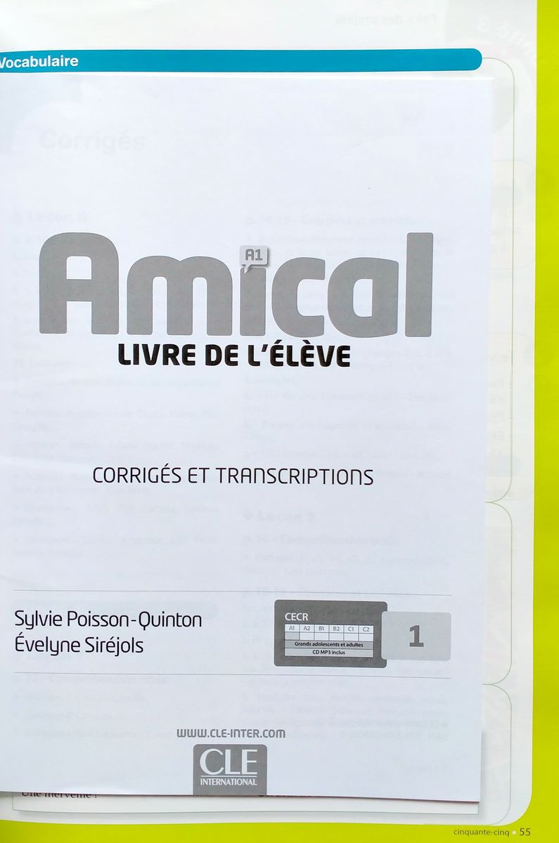 Amical 1 A1 Livre l'eleve + CD audio