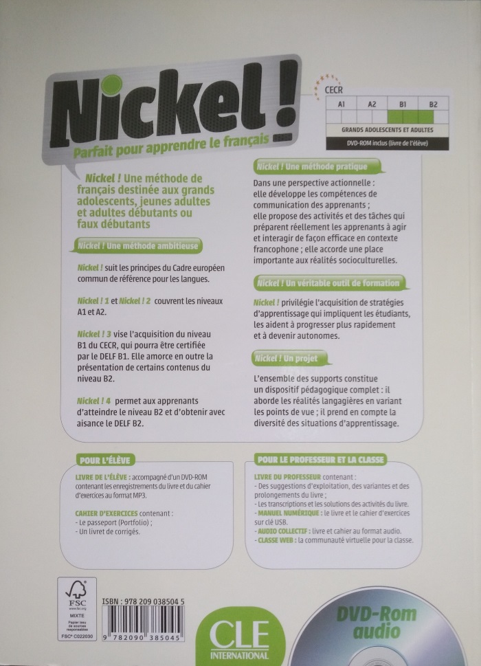 Nickel! 3 Livre de l'eleve + DVD-ROM