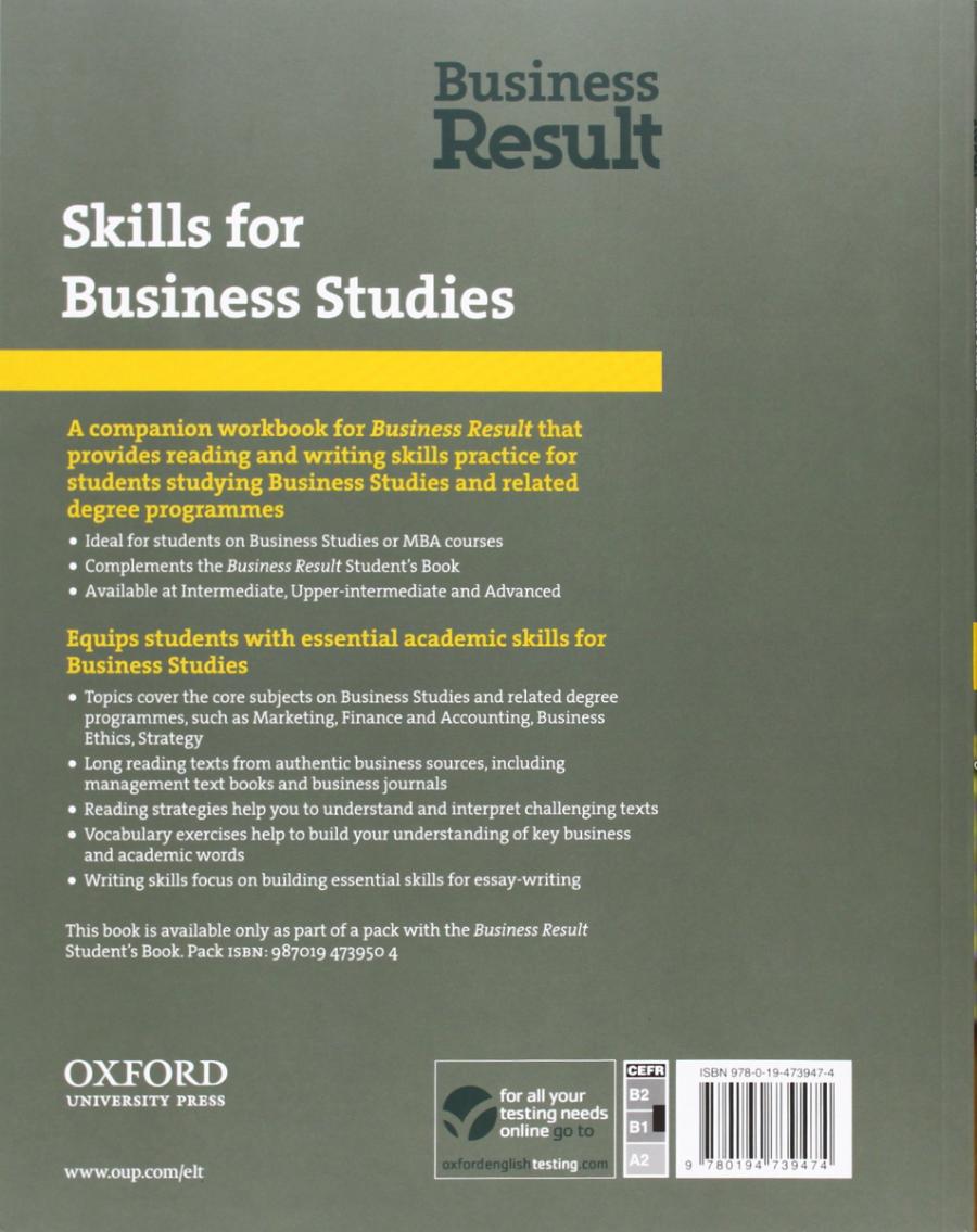 Business Result Upper-Intermediate Skills for Business Studies Pack