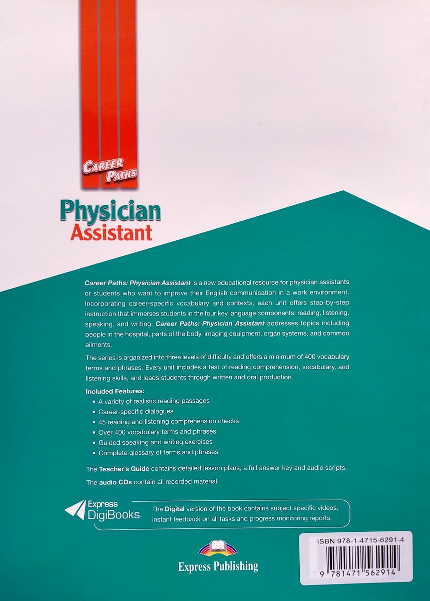 Career Paths Physician Assistant Teacher's Guide, Student's Book with Digibook and Online Audio