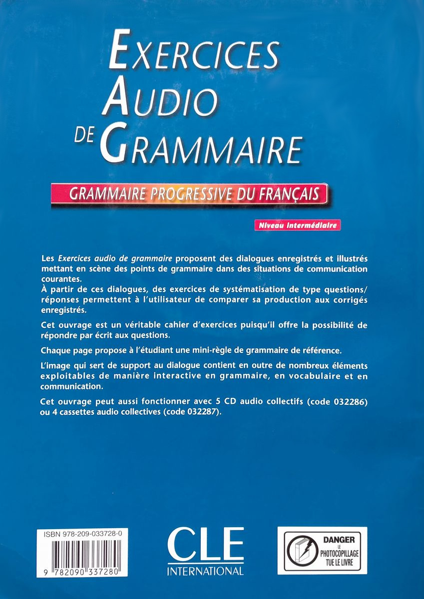Grammaire progressive du francais Intermediaire Exercices Audio de Grammaire 1 CD audio MP3 inclus