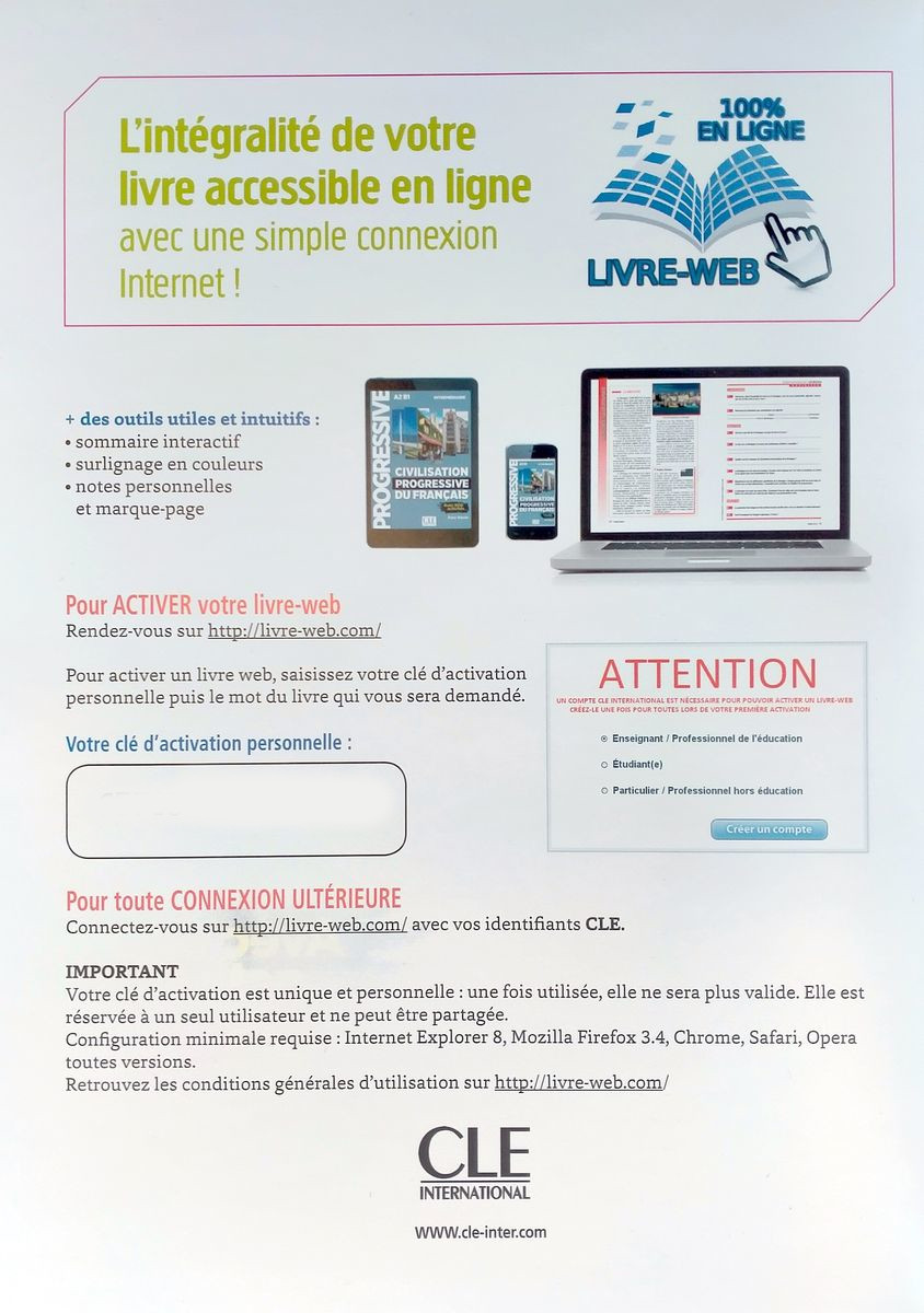 Civilisation Progressive du Francais 2eme edition Intermediaire A2-B1 Livre + CD + web