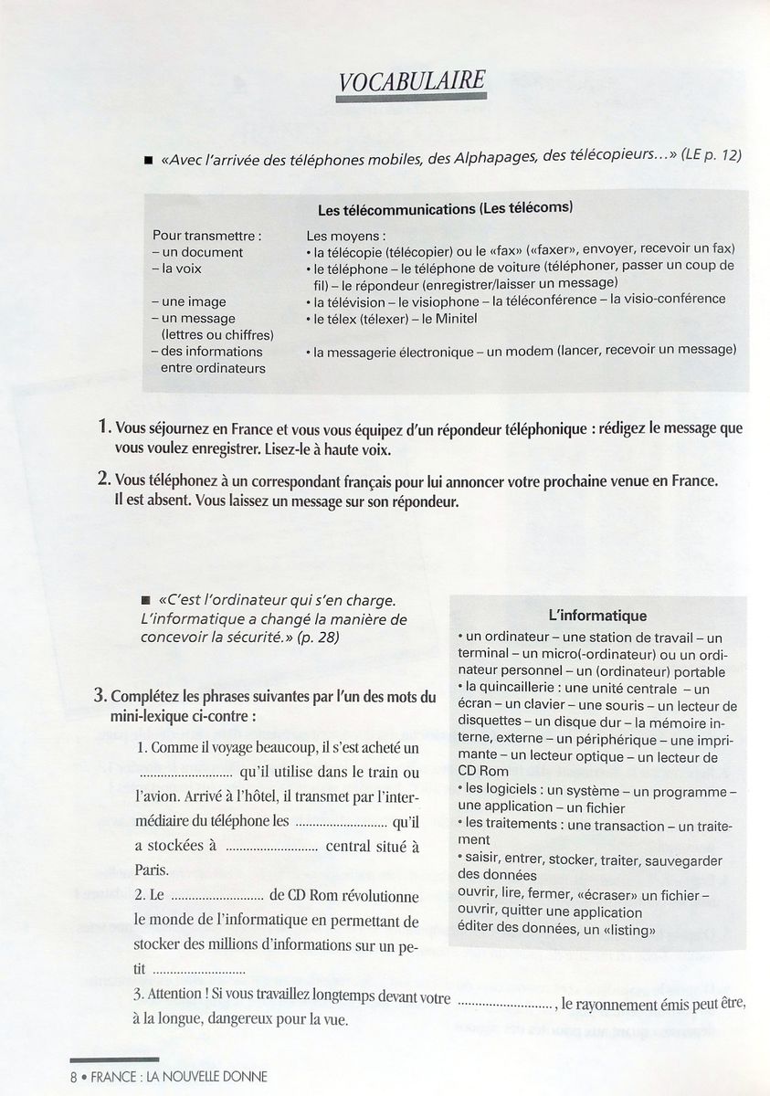 Le Nouveau Sans Frontieres Perfectionnement Cahier d'exercices