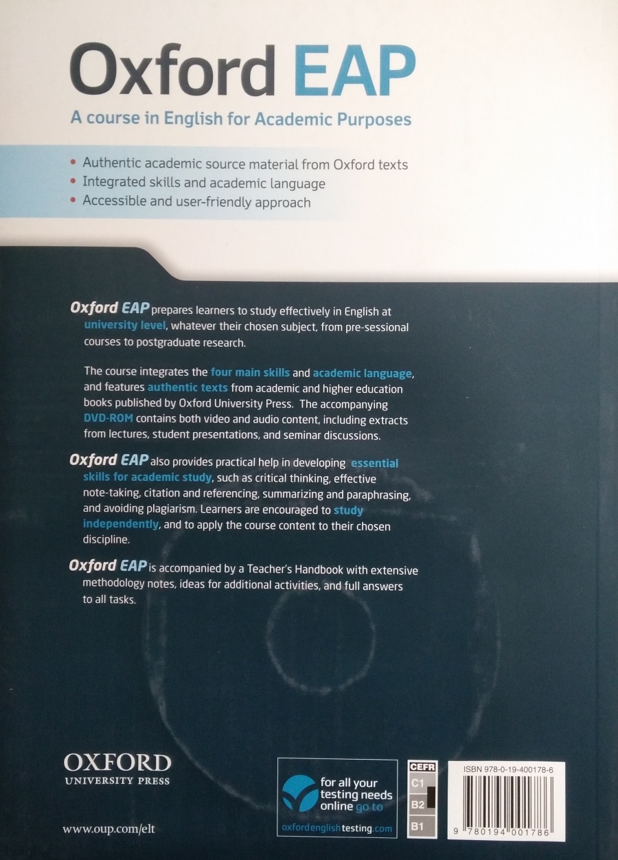 Oxford EAP B2 Student Book and DVD-ROM