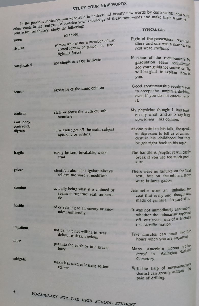 Vocabulary for the High School Student with answers