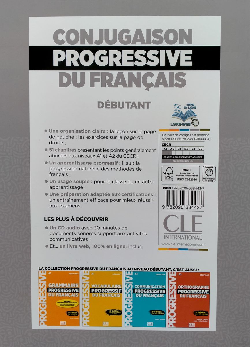 Conjugaison Progressive du Francais 2eme edition Debutant A1-A2.1 Livre + CD + web
