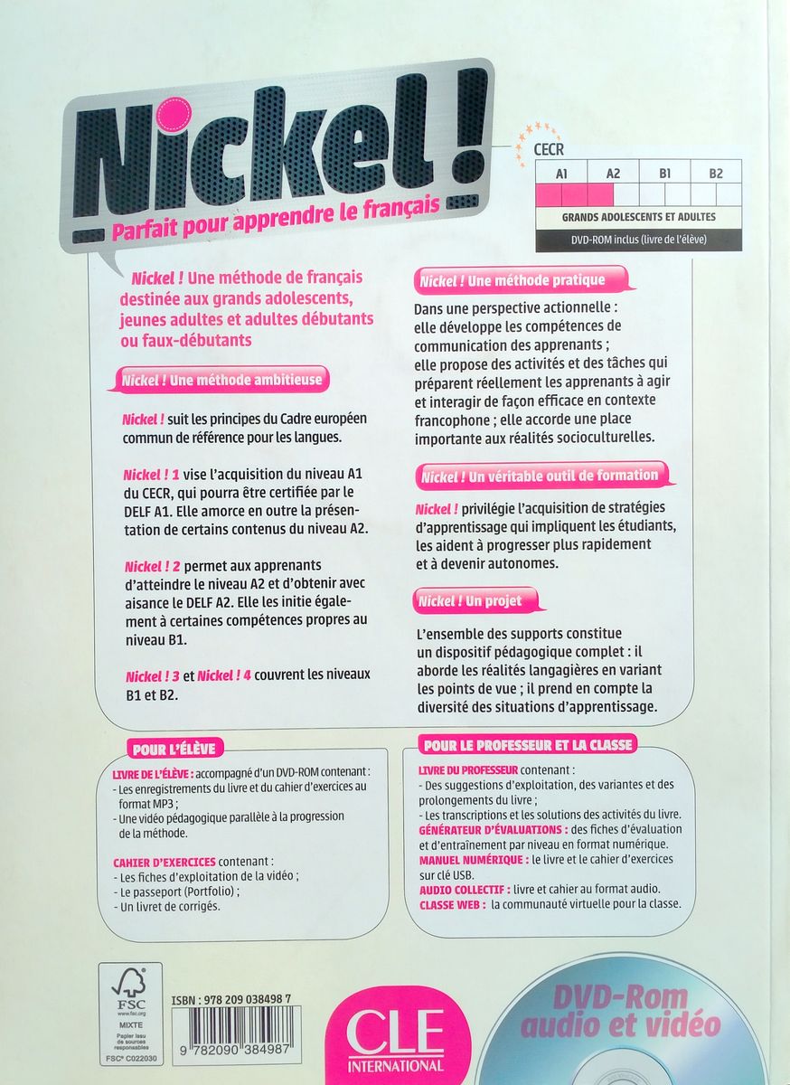 Nickel! 1 Livre de l'eleve + DVD-ROM