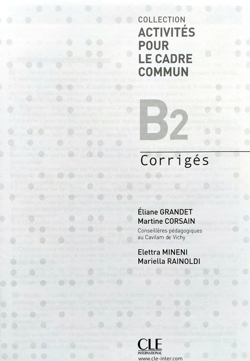 Activites pour le Cadre Commun Niveau B2 Livre de l'eleve + CD