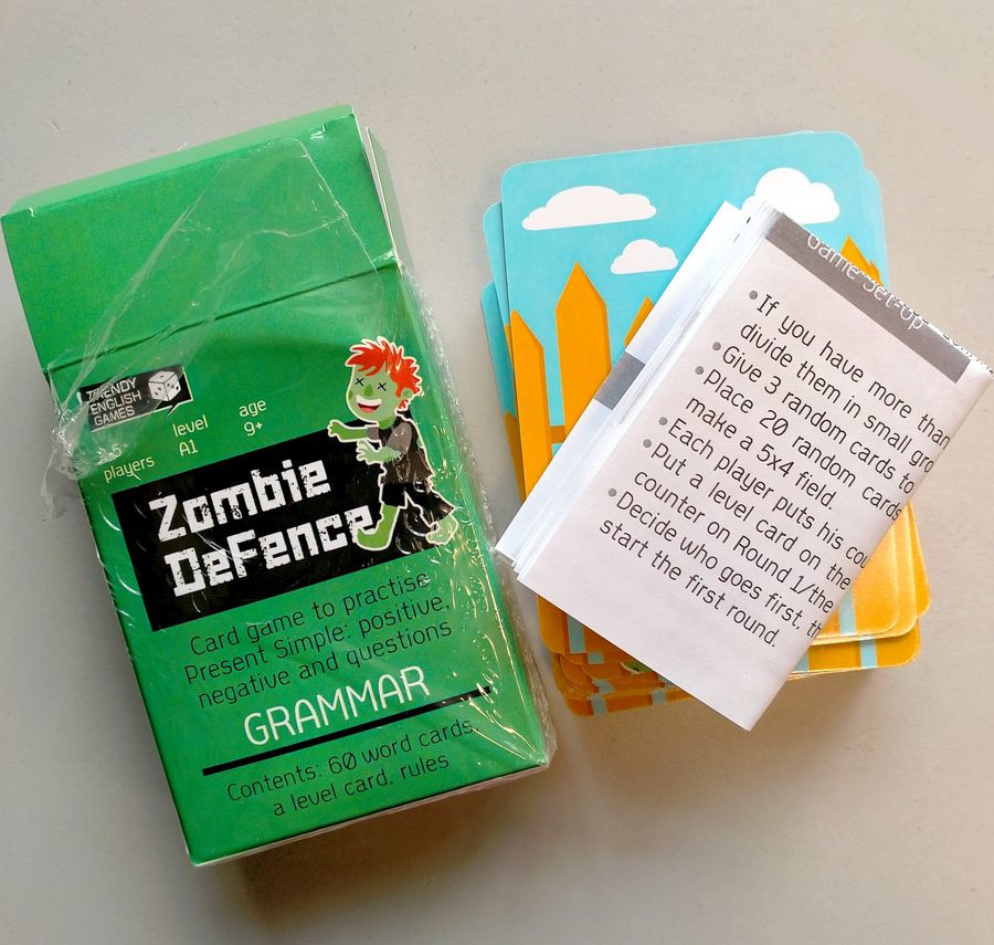 Карточная игра Zombie DeFence Card Game to Practice Present Simple