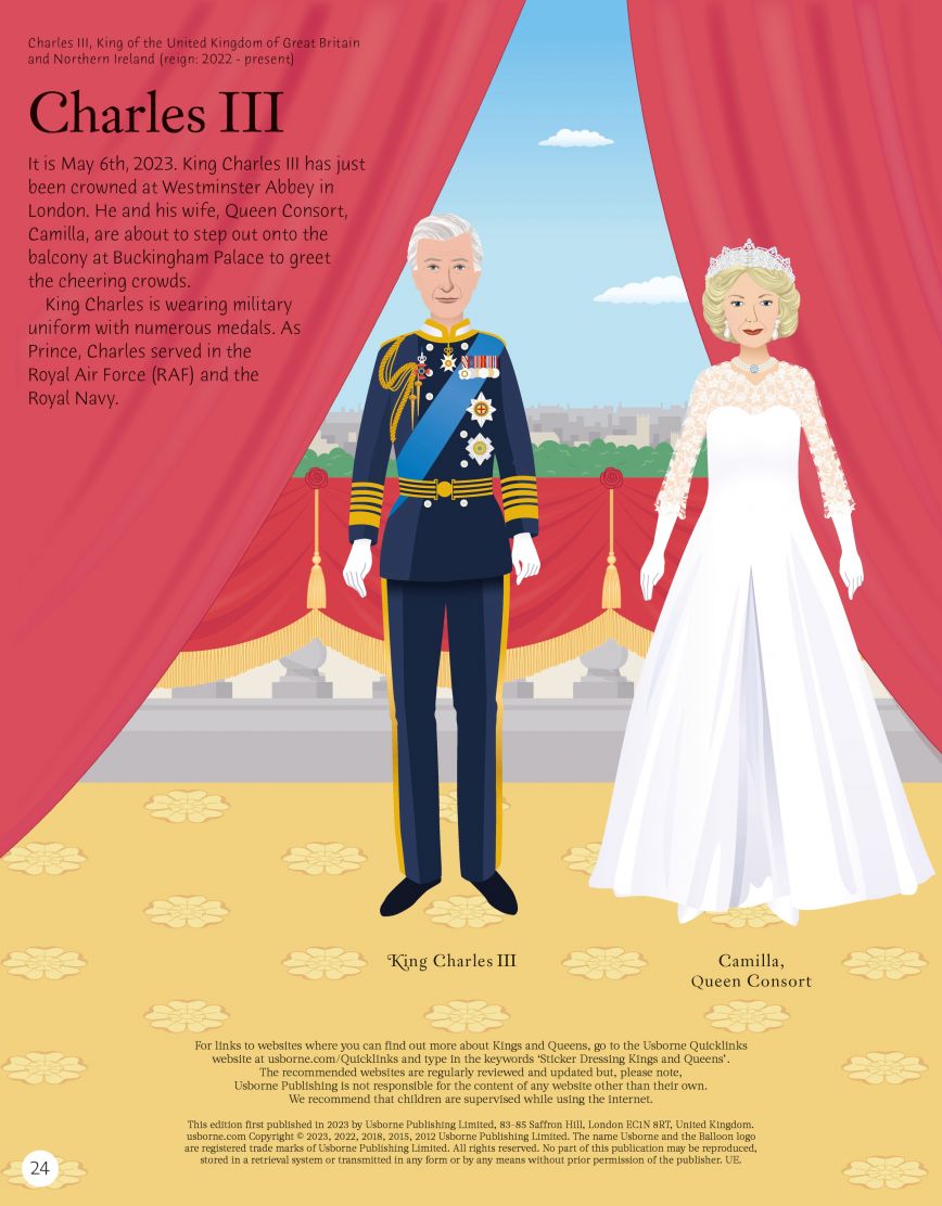 Usborne Activities Sticker Kings and Queens