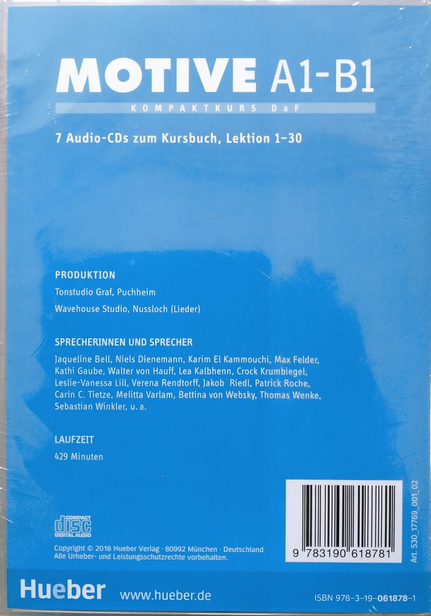 Motive A1-B1 Kompaktkurs DaF Audio-CDs zum Kursbuch