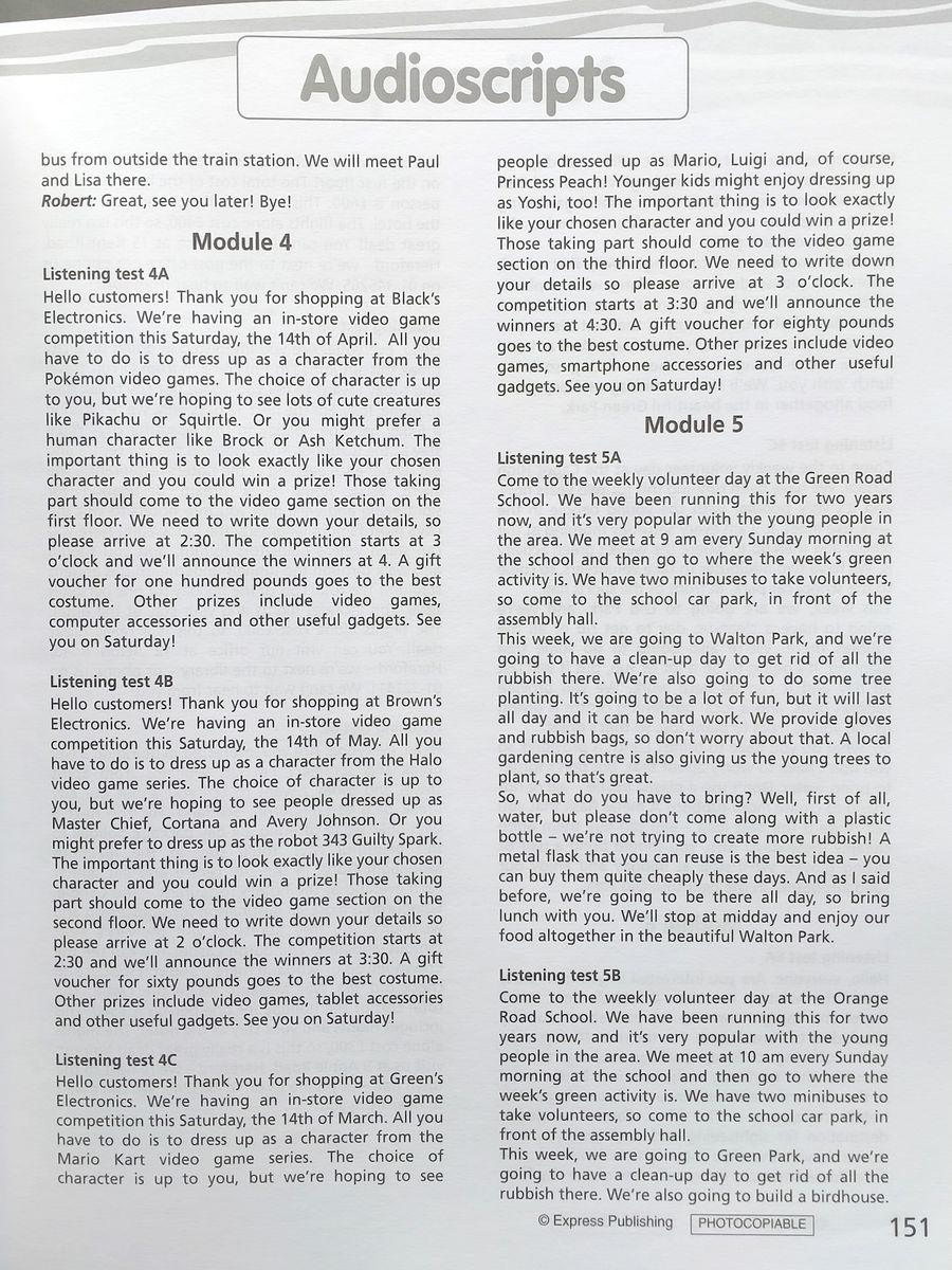 Right On! 2 Test Booklet