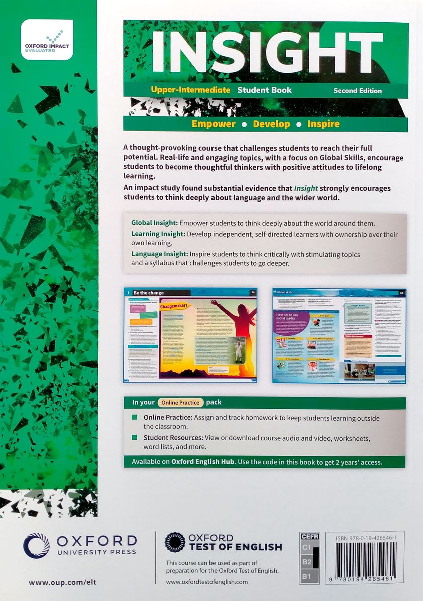 Insight (2nd edition) Upper-Intermediate Student Book with Online Practice