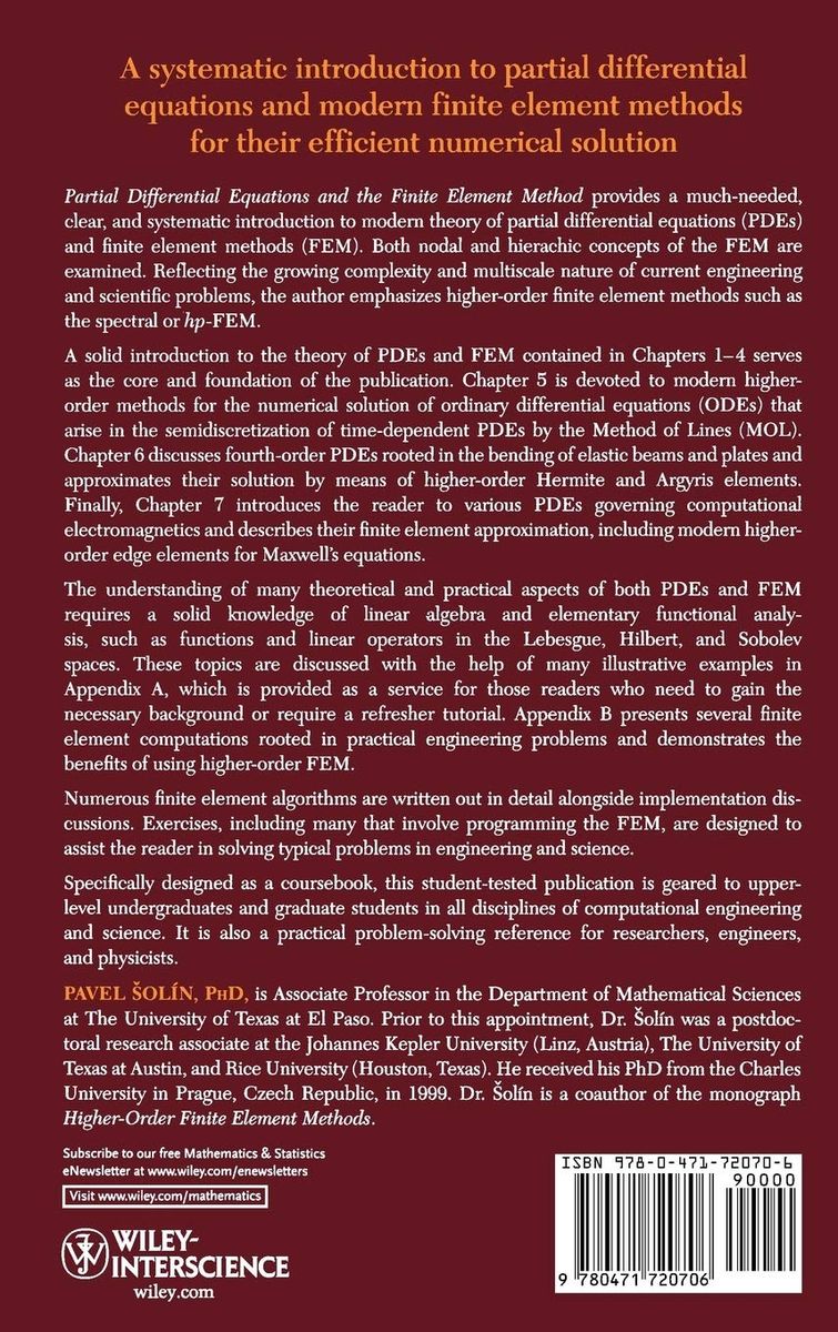 Partial Differential Equations and the Finite Element Method