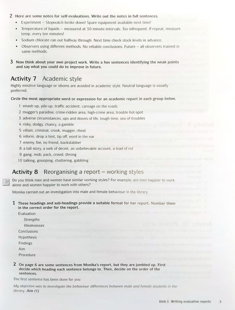 Steps to Academic Writing with Key