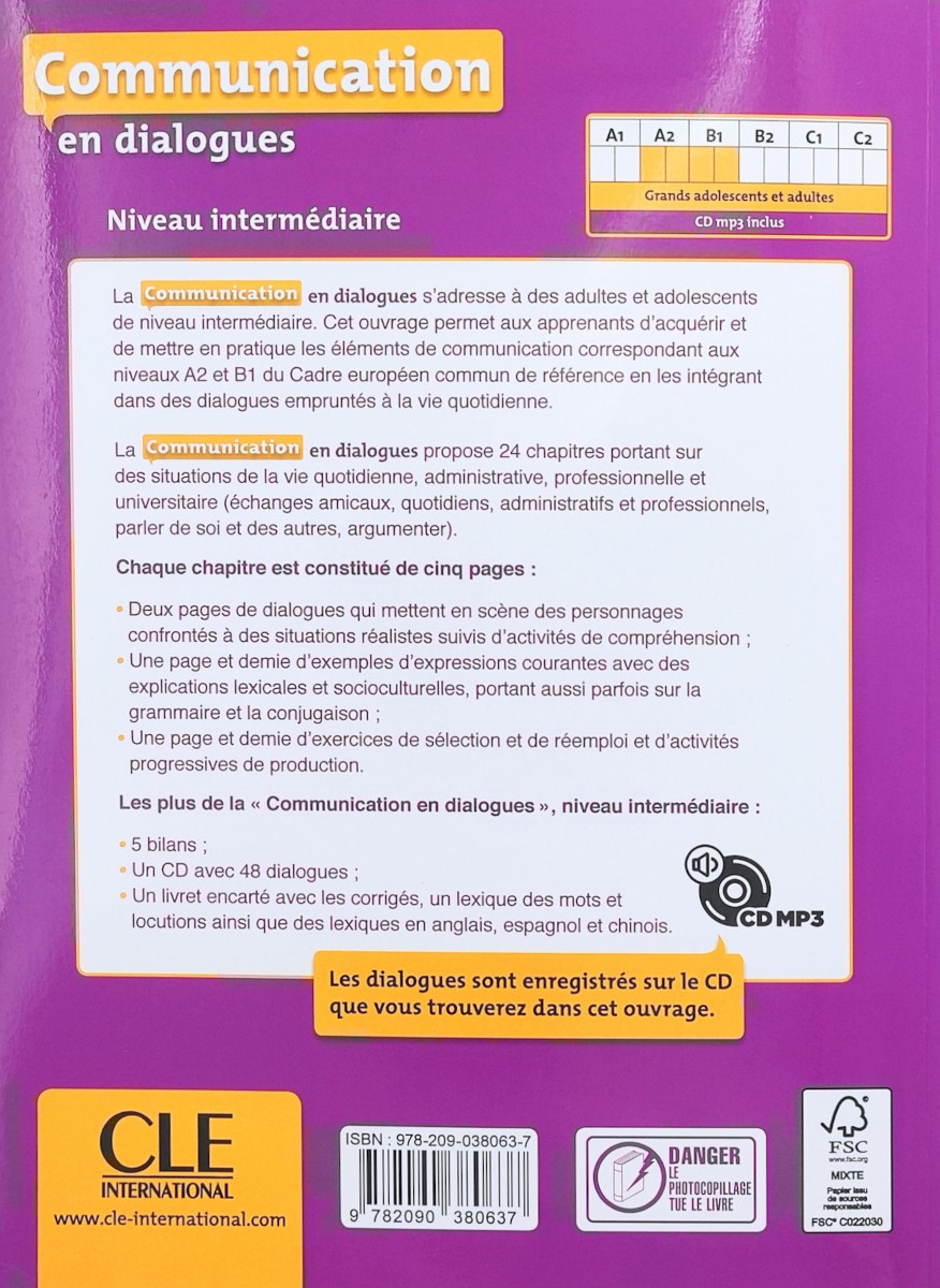 Communication en Dialogues Intermediaire A2-B1 Livre + CD Audio