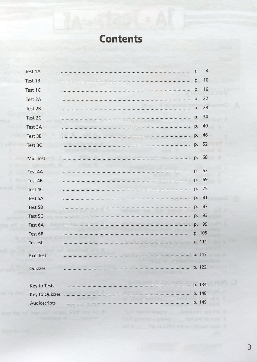 Right On! 4 Test Booklet