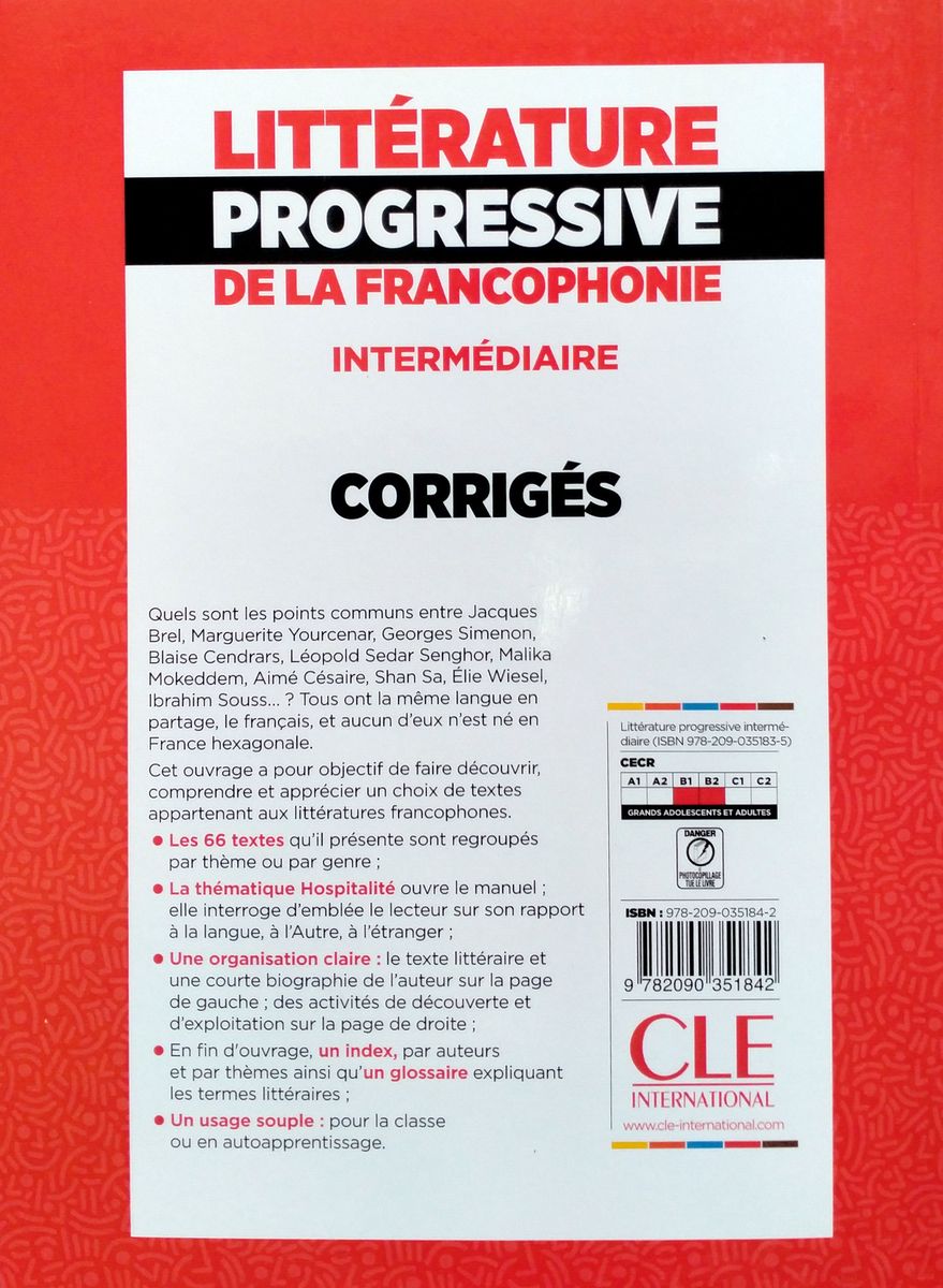 Litterature Progressive de la Francophonie Intermediaire B1-B2 Corriges (ответы)