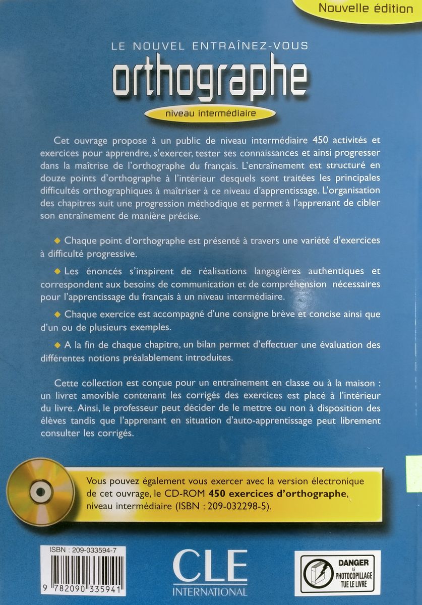 450 Orthographe Intermediaire Nouveaux Exercices