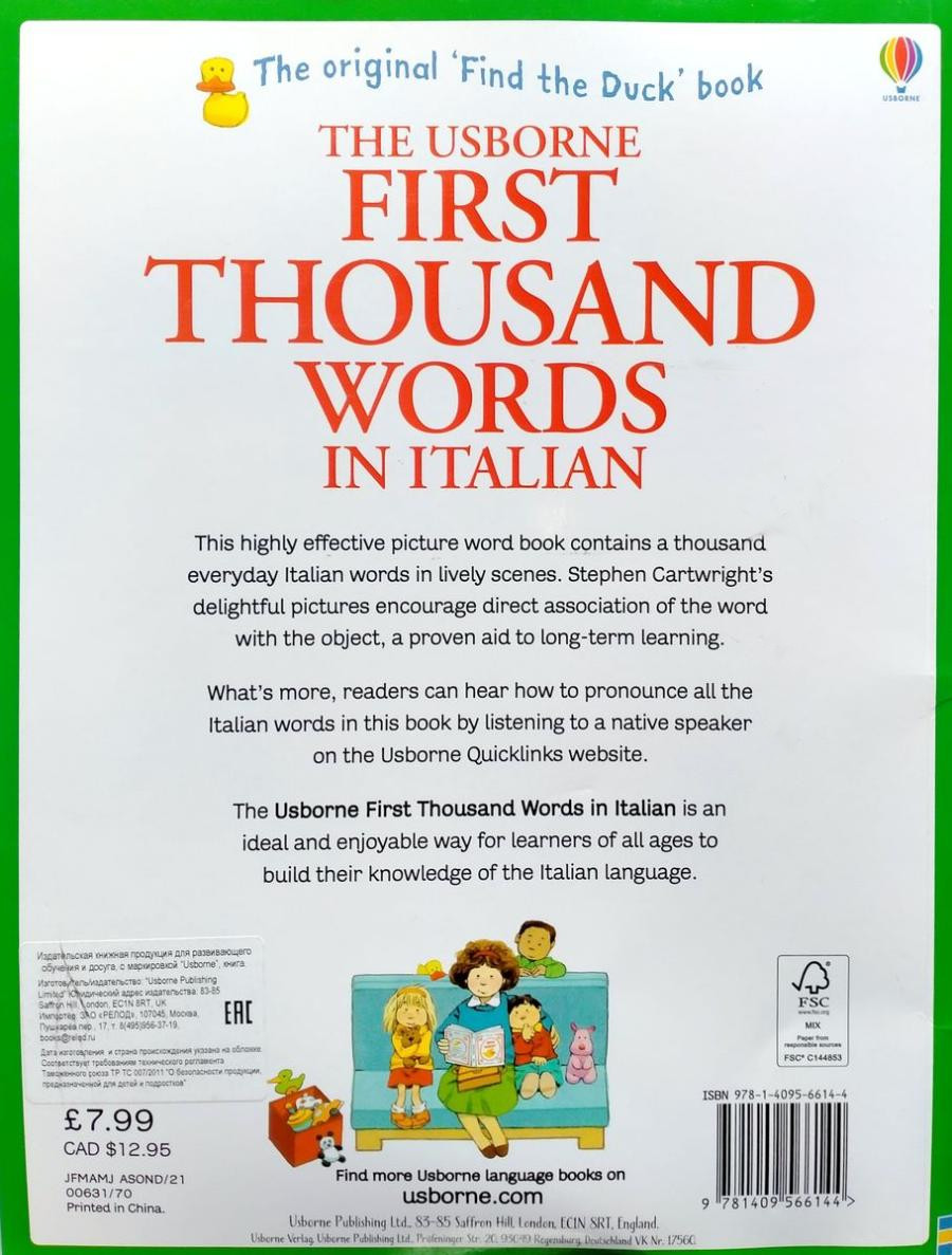 The Usborne First Thousand Words in Italian