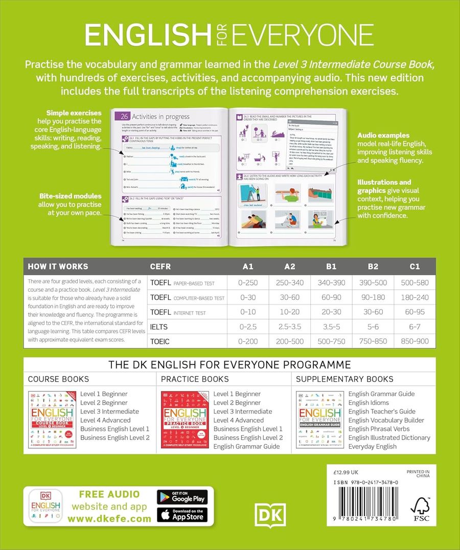 English for Everyone Level 3 Intermediate Practice Book with Online Audio