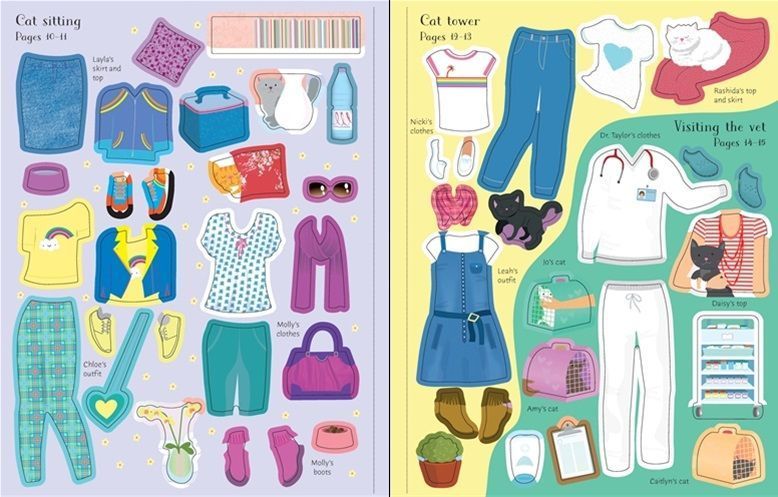 Usborne Sticker Dolly Dressing Cats and Kittens