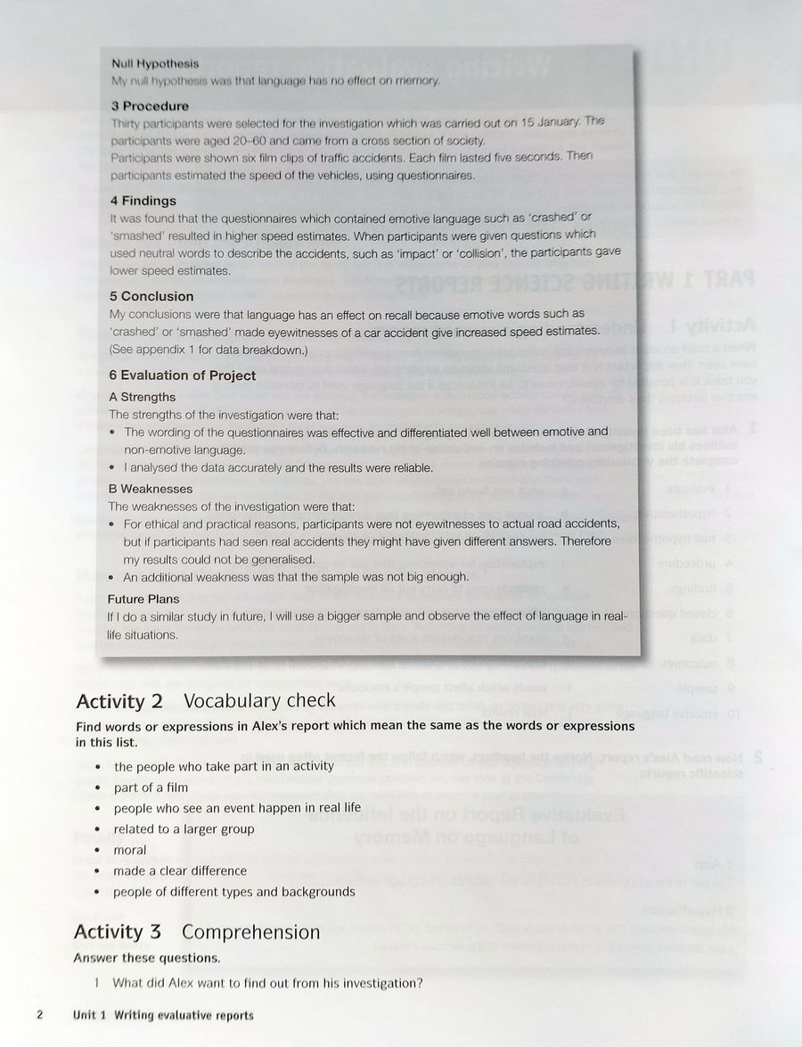 Steps to Academic Writing with Key