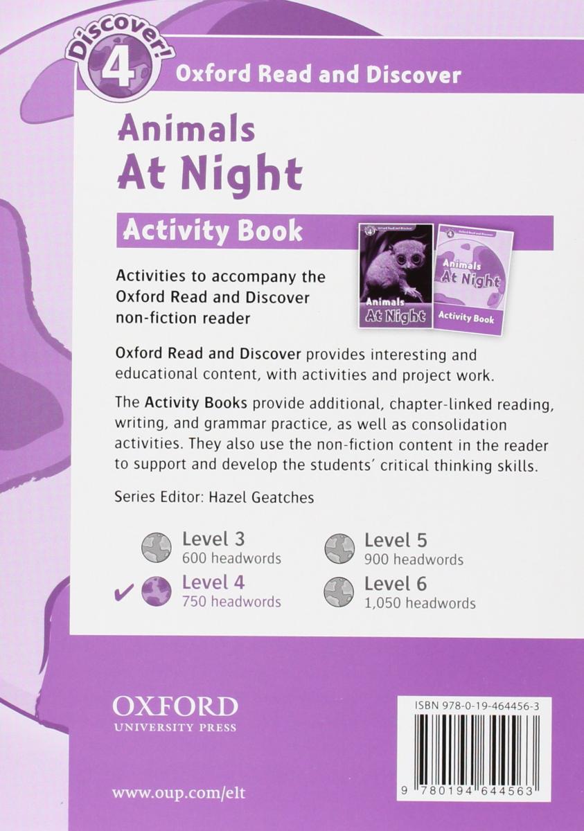 Oxford Read and Discover 4 Animals at Night Activity Book