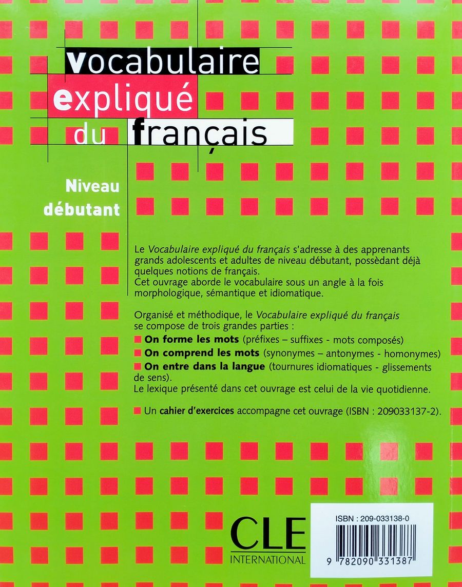 Vocabulaire explique du francais Niveau Debutant Livre