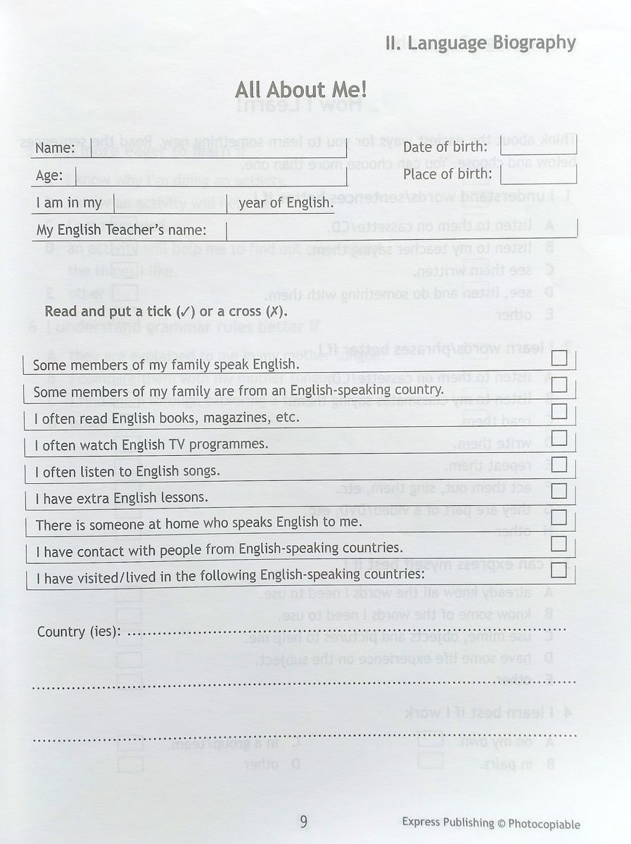 Access 4 My Language Portfolio