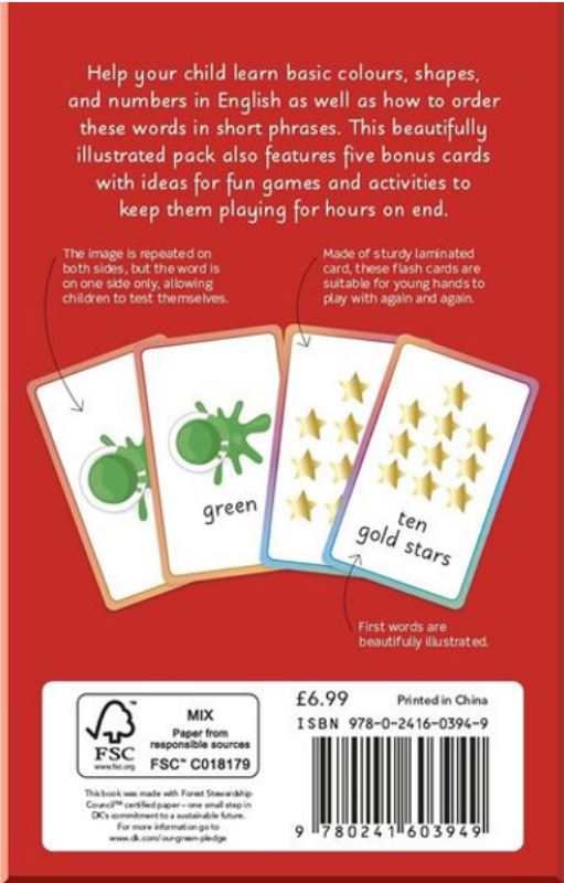 English for Everyone Junior First Words Colours, Shapes, and Numbers Flash Cards