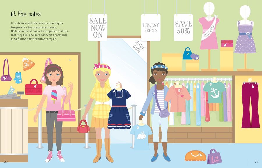 Usborne Sticker Dolly Dressing Shopping