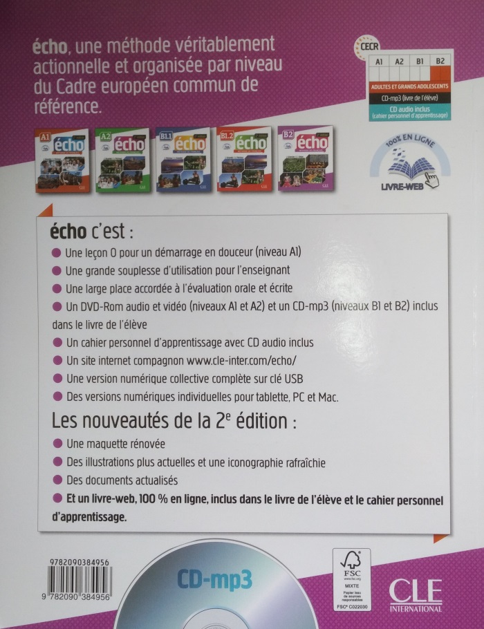 Echo 2eme edition B2 Livre + CD + Livre-web