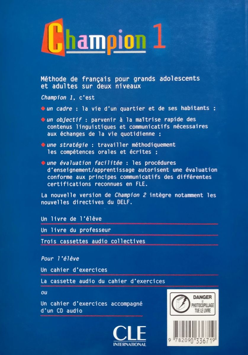 Champion 1 nouvelle edition Livre de l'eleve