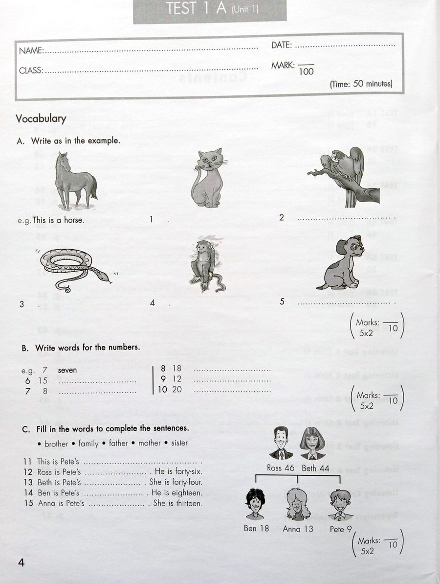 Click On  Starter Test Booklet