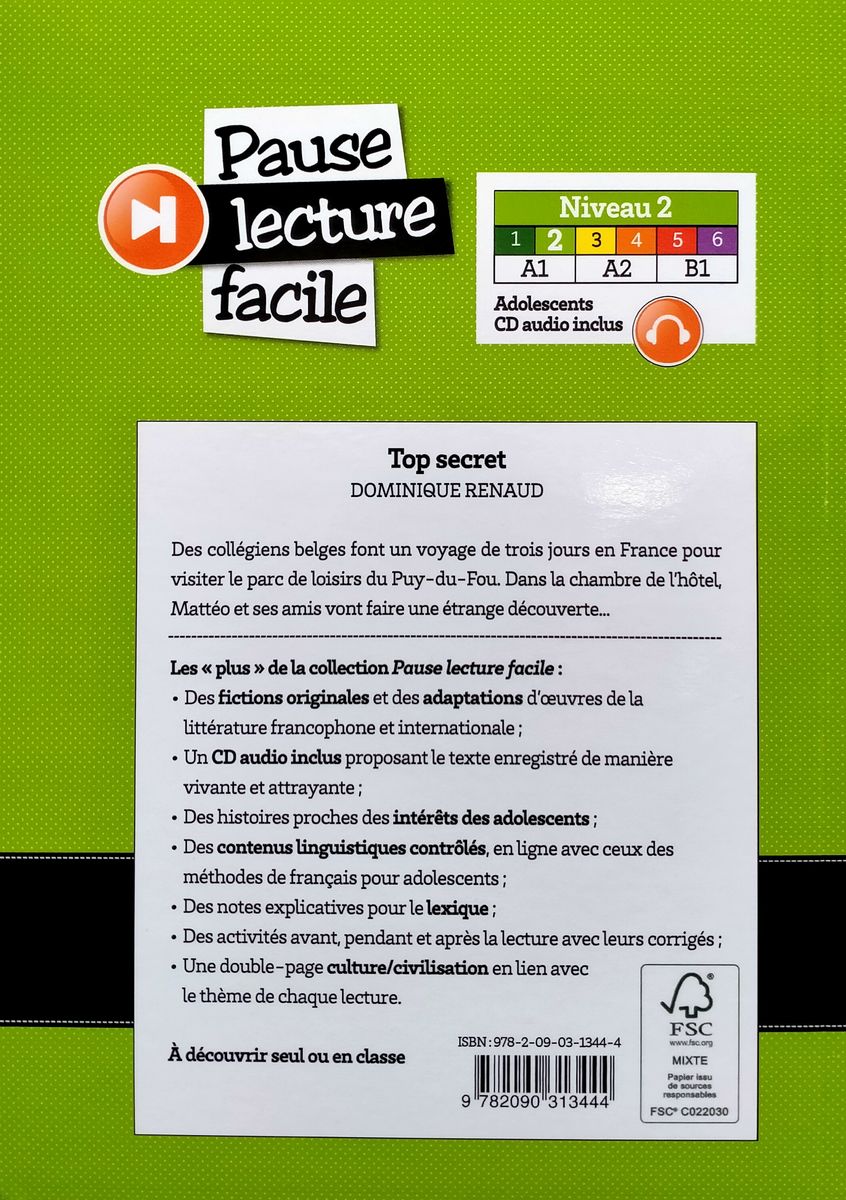 Pause Lecture Facile 2 Top Secret + CD
