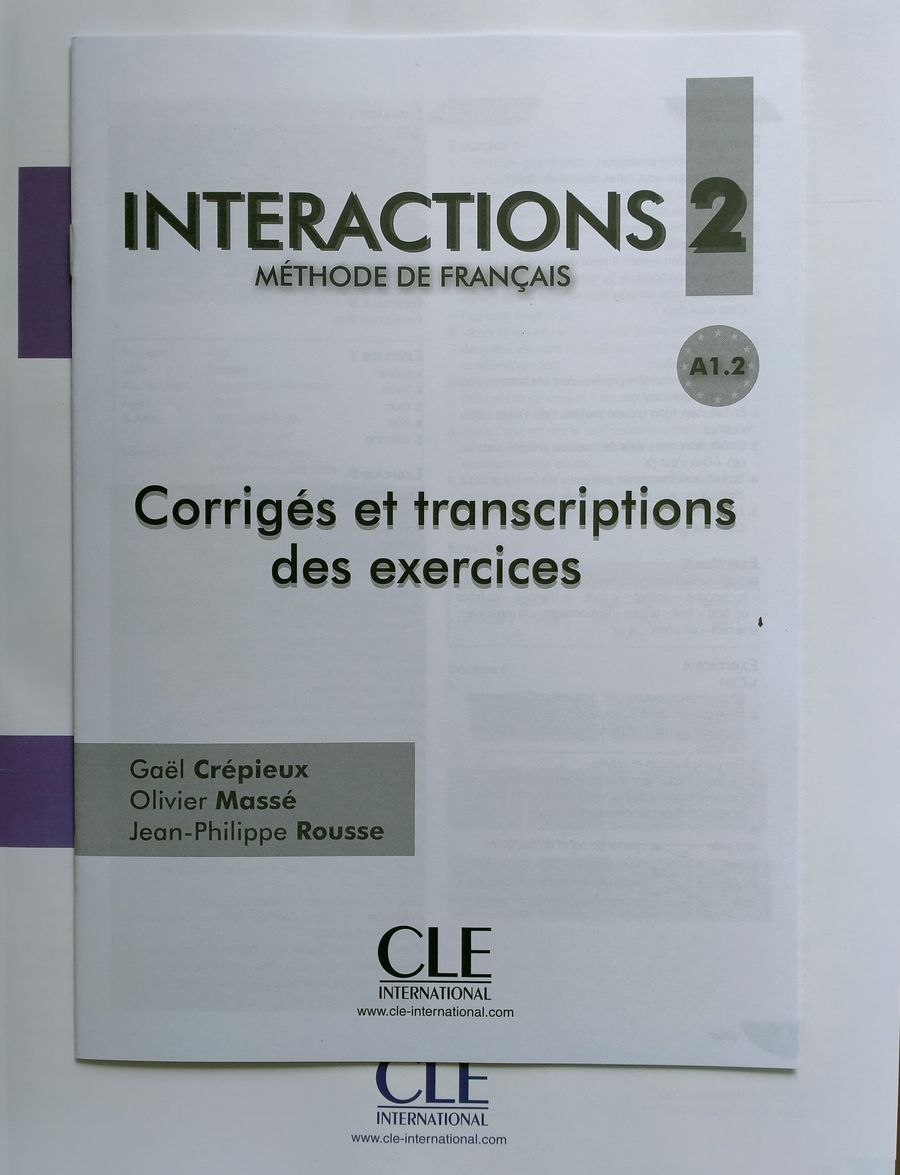 Interactions 2eme edition 2 A1.2 Livre de l’eleve + Audio telechargeable en ligne
