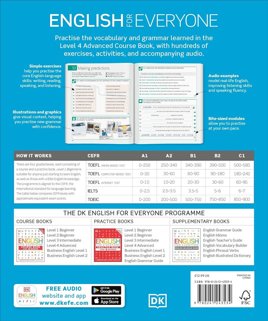 English for Everyone Level 4 Advanced Practice Book with Online Audio