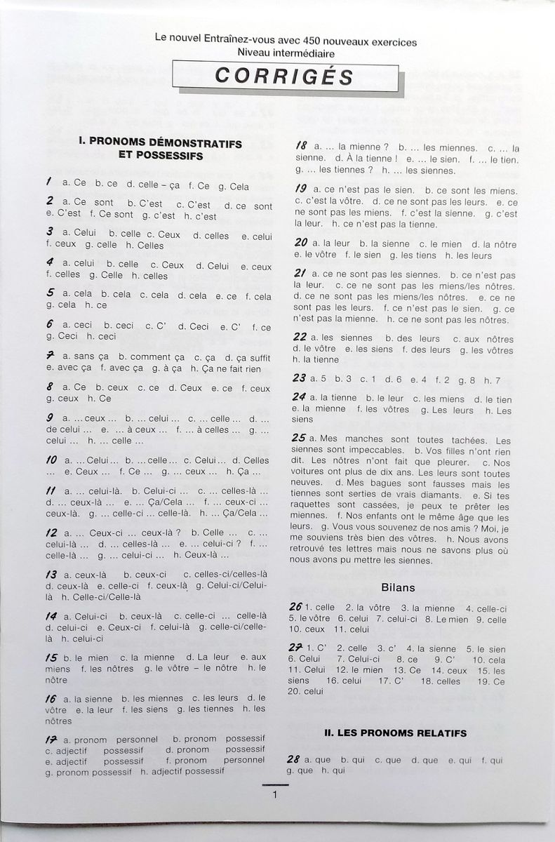 450 Grammaire Intermediaire Nouveaux Exercices