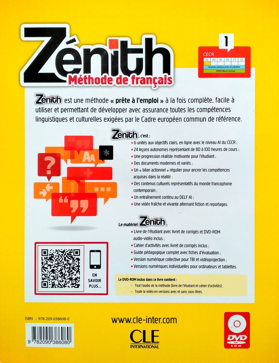 Zenith 1 Livre de l'eleve + DVD-ROM