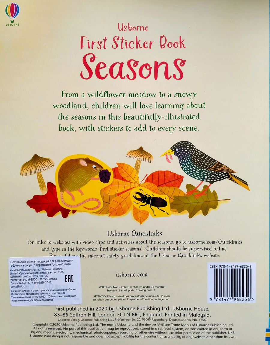 Usborne First Sticker Book Seasons