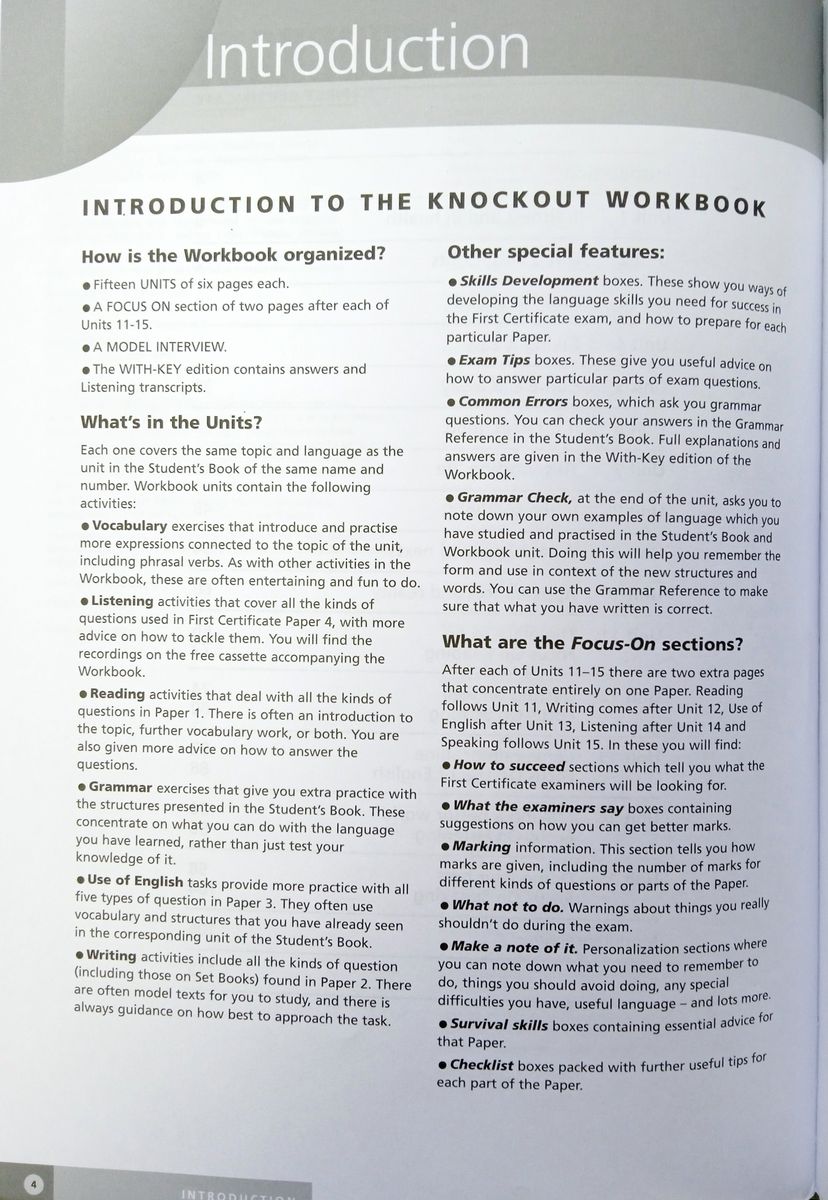 First Certificate Knockout Workbook and Cassette with Key