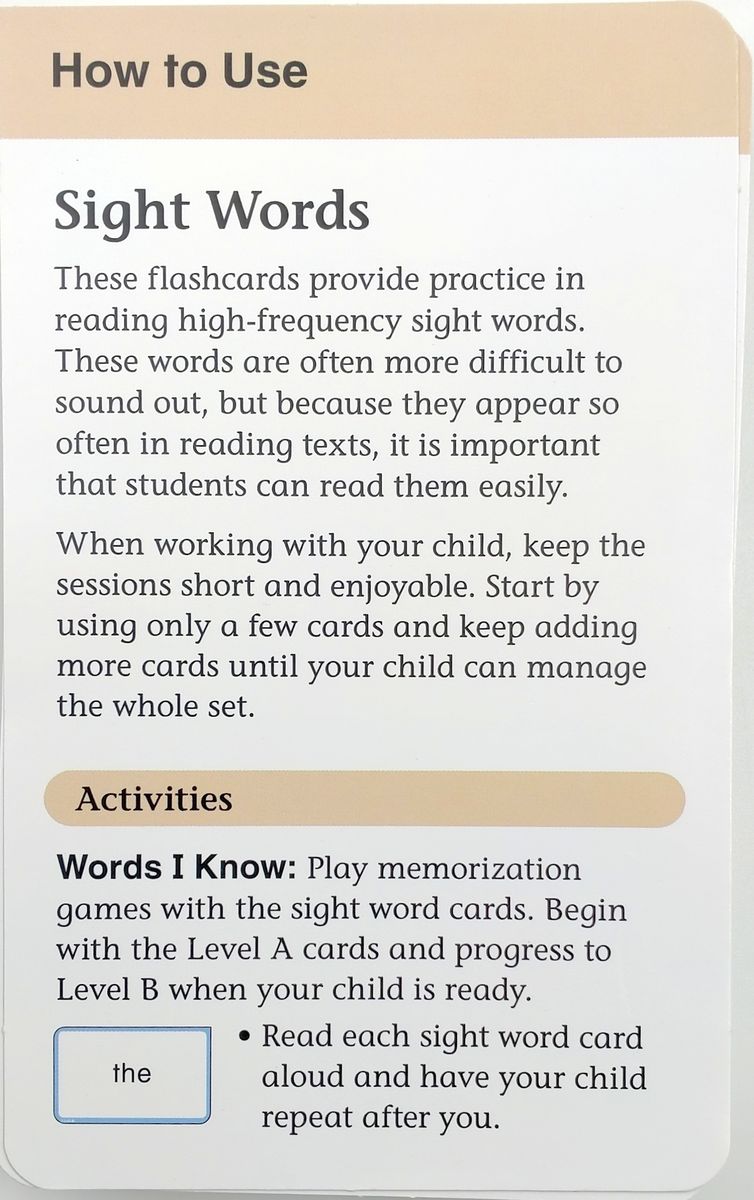 Learning Line Flashcards Sight Words
